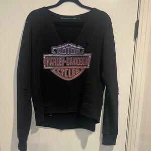 Harley-Davidson Black Distressed Sweatshirt